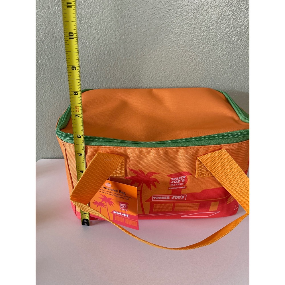 Trader Joe's Insulated Mini Lunch Bag Orange Green Palm Tree Collection 2026 - Picture 7 of 12